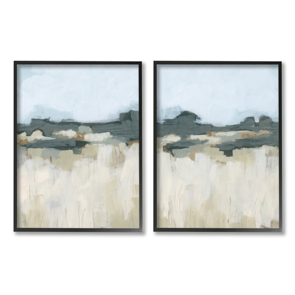 Ivy Bronx Brushed Abstract Badlands Scenery Framed On Wood 2 Pieces by ...