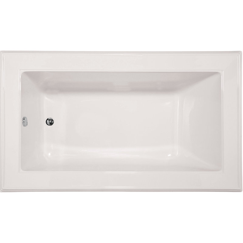 Angel 72'' L Soaking Bathtub, Bone, Polished Chrome
