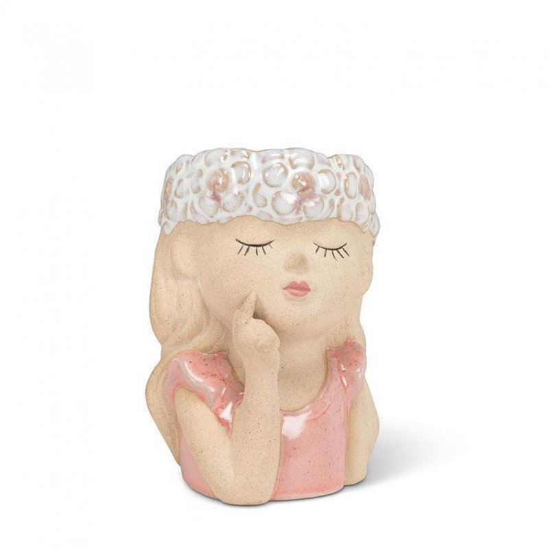 Cache-pot en céramique Braesyn, Rose / naturel, H 4 po x l 2,5 po x P 2,5 po