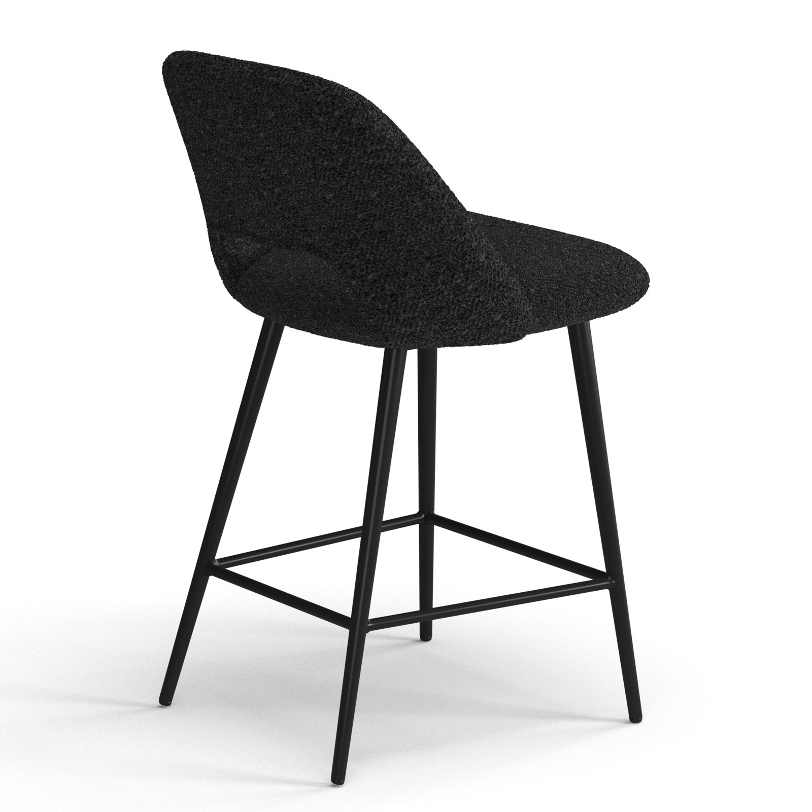 Valdez Bar and Counter Stool, Counter Height (23” Seat Height), Black Boucle