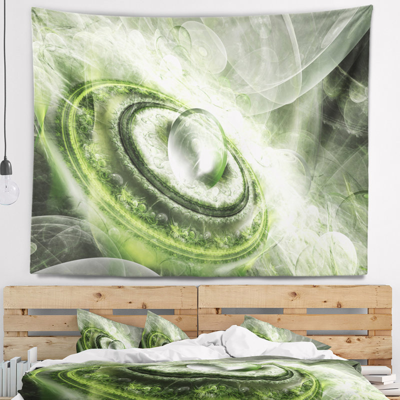 Tapisserie d’une soucoupe pour volant abstrait, H 32 po x l 39 po