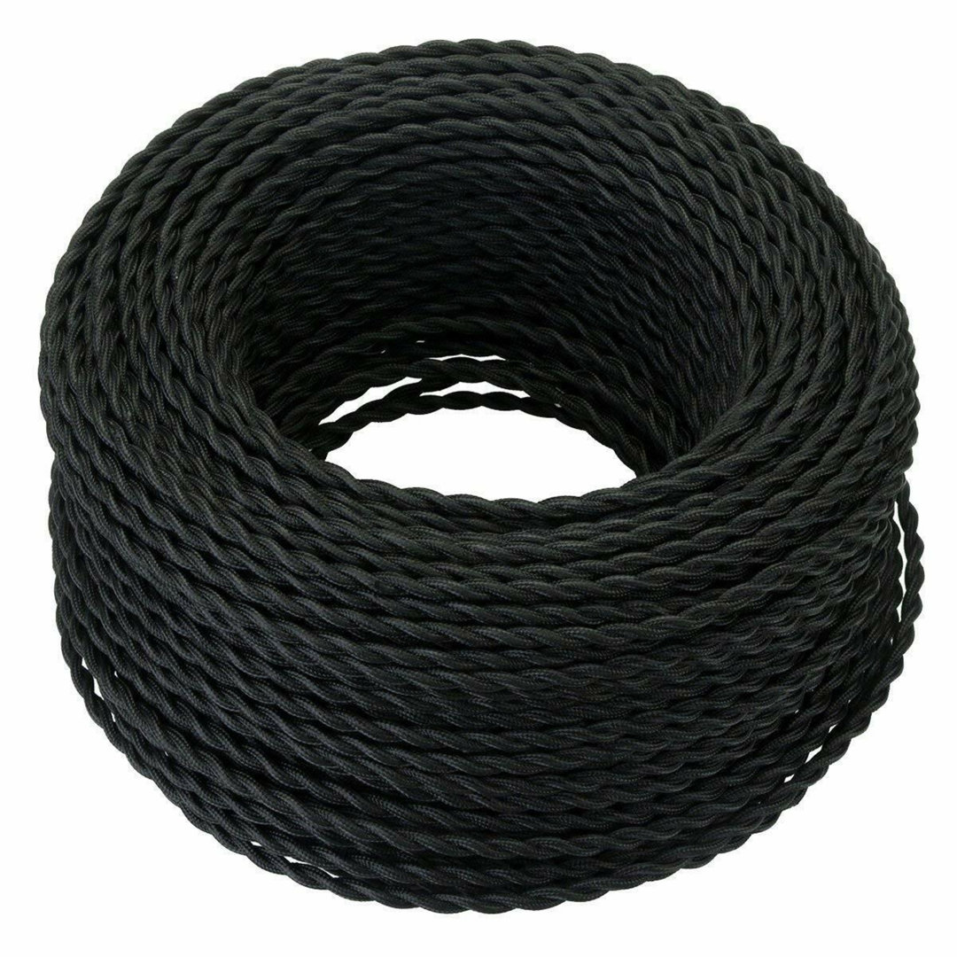 2Core Twisted Vintage Coloured 0.75Mm Braided Fabric Flexible Electrical UK Lighting Wire Cord / Cable