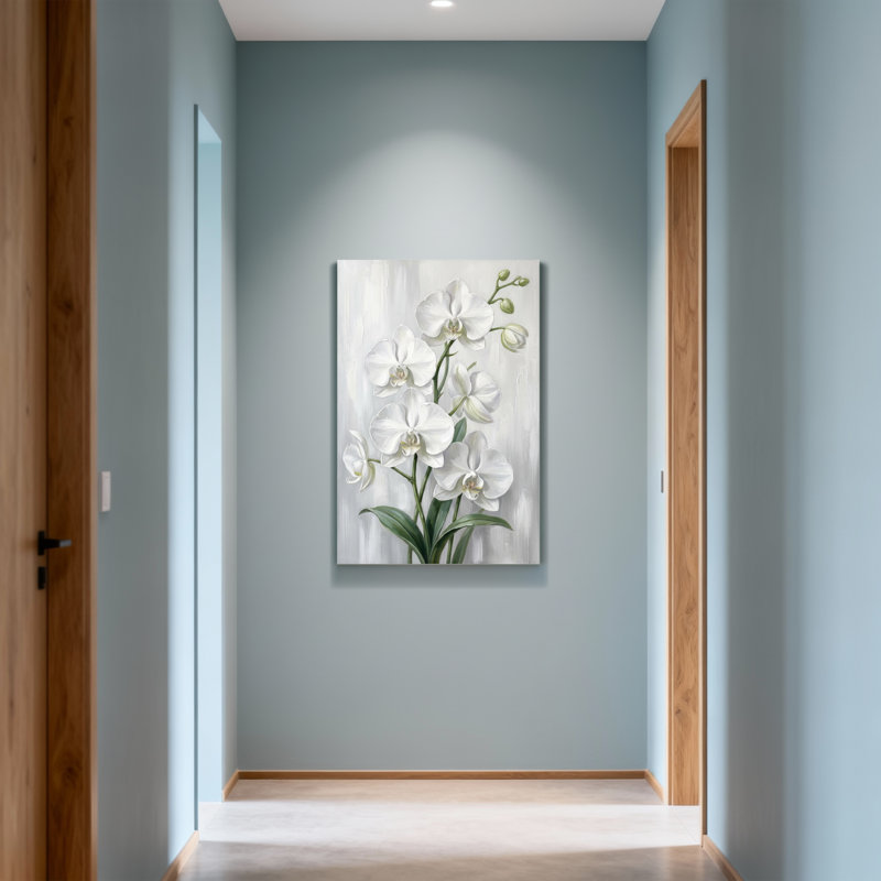 Plantes et fleurs, orchidée blanche, impression sur toile