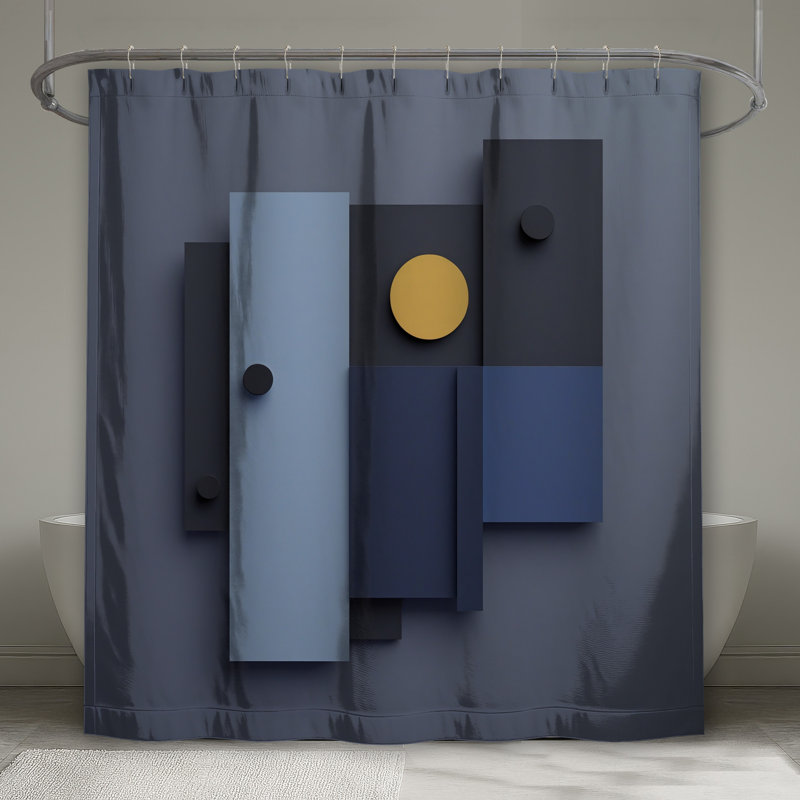 Rideaux de douche à motifs géométriques extra longs, L 70 po x H 84 po