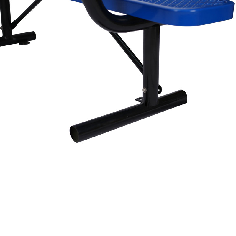 6 pi Banc d'extérieur en acier avec bleu - Métal solide et perforé et thermolaqué pour les terrasses et les jardins, finition durable