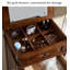 Armoire de rangement à bijoux en bois d'hévéa avec miroir American Style