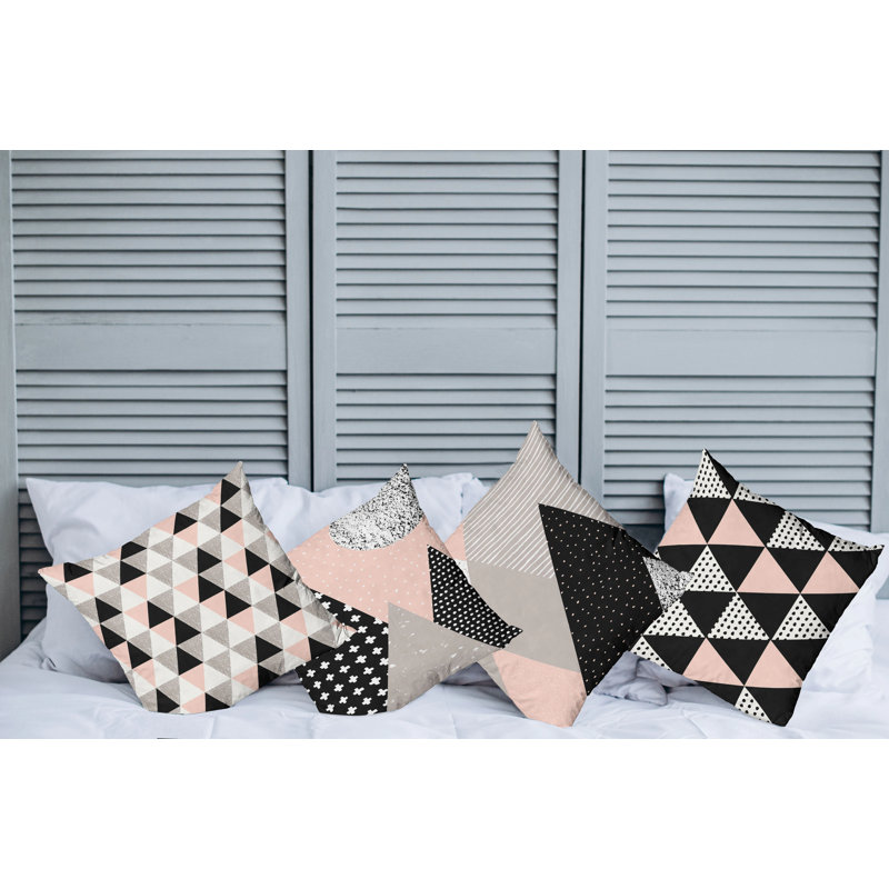 Ensemble de housse de coussin carré 4 pièces Triangles and Forms, 24" X 24"