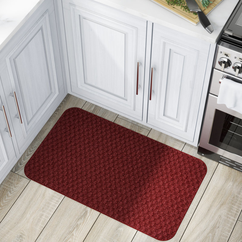 Lomax Non-Skid Kitchen Mat, Chili Red, 24" W x 40" L