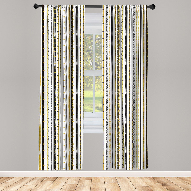 Striped Semi-Sheer Rod Pocket Curtain Panels, 28" x 63"
