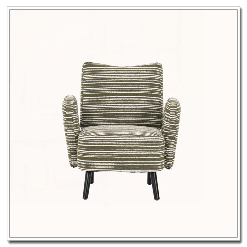 Boucle Upholstered  Accent Chair, Olive Green