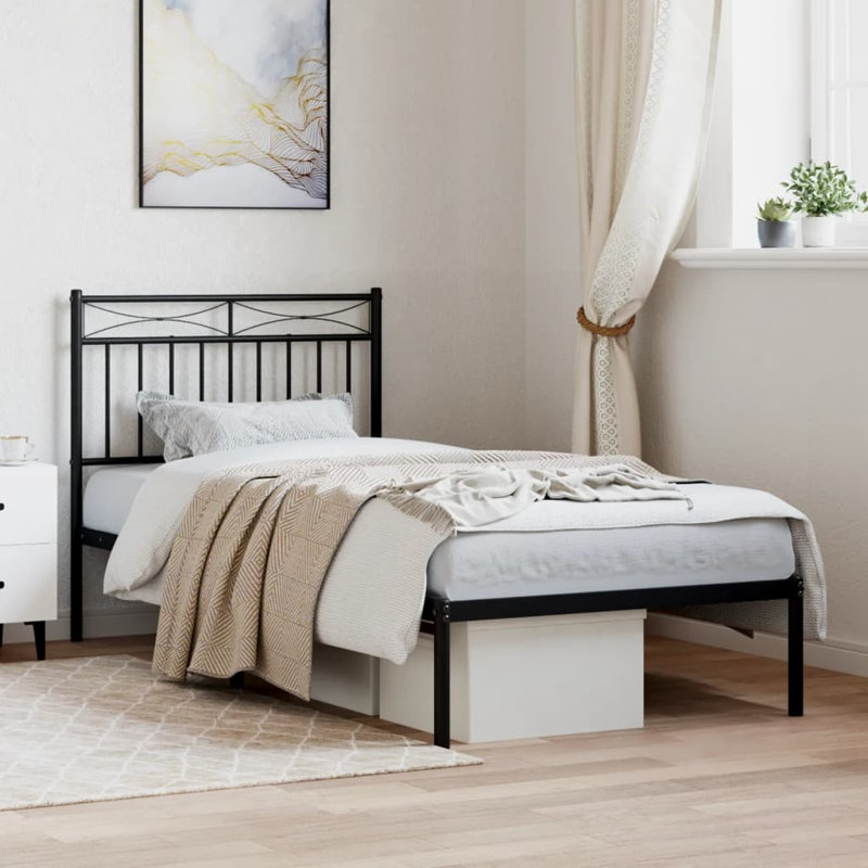 Abry Metal Bed, Black, 135 x 190 cm