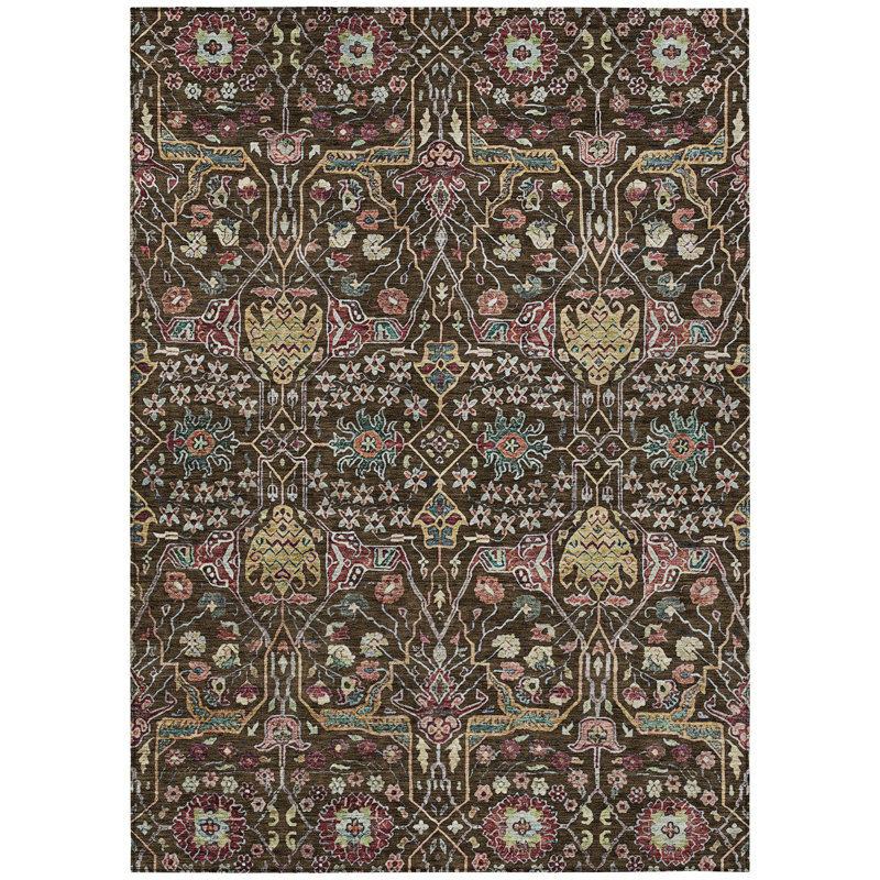 Tapis chocolat intérieur / extérieur lavable à la machine Cicel ACN1132, Rectangle 8 pi x 10 pi