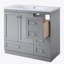 Armoire de meuble-lavabo autoportante de 36 po de style Shaker avec lavabo, 4 tiroirs à fermeture en douceur et 2 portes à fermeture en douceur