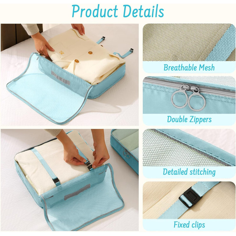Ensemble de 8 cubes de rangement pour valises de voyage
