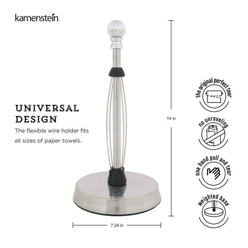Porte-essuie-tout en acier inoxydable Kamenstein