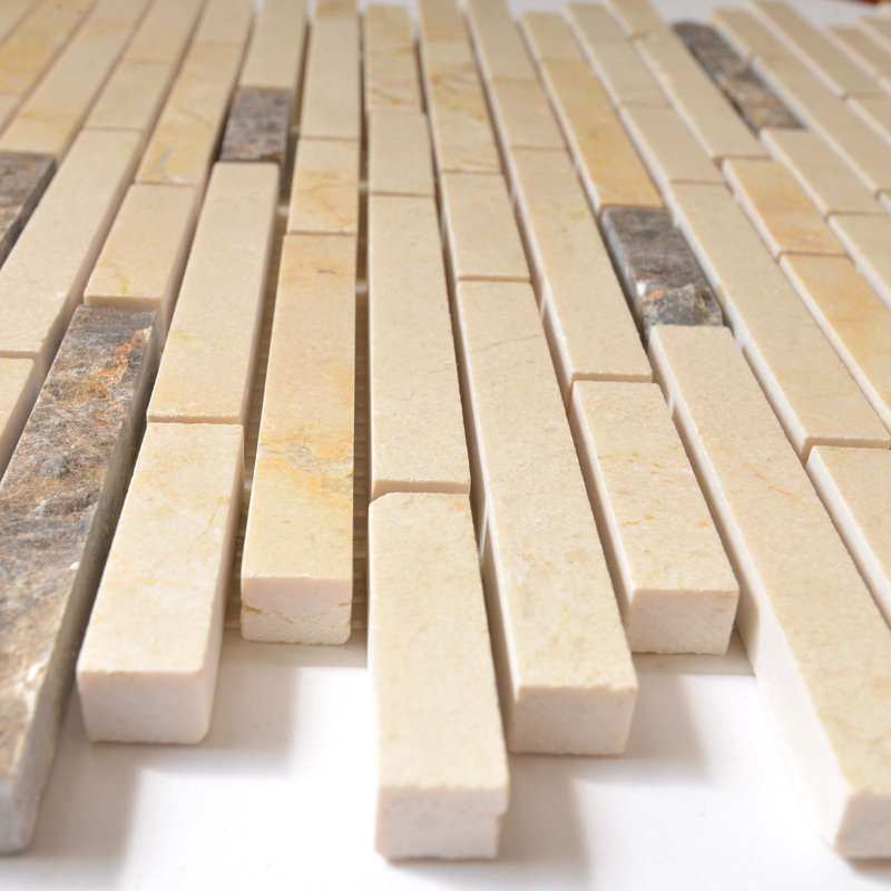 Tibet Linear Marble Tile, Cream