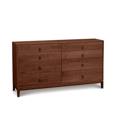 Commode double en bois massif à 8 tiroirs l 66,13 po Mansfield