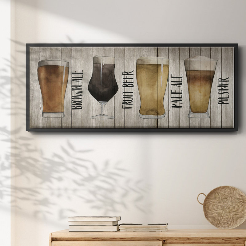 Beer Chart I- Framed Canvas, 24" H x 60" W