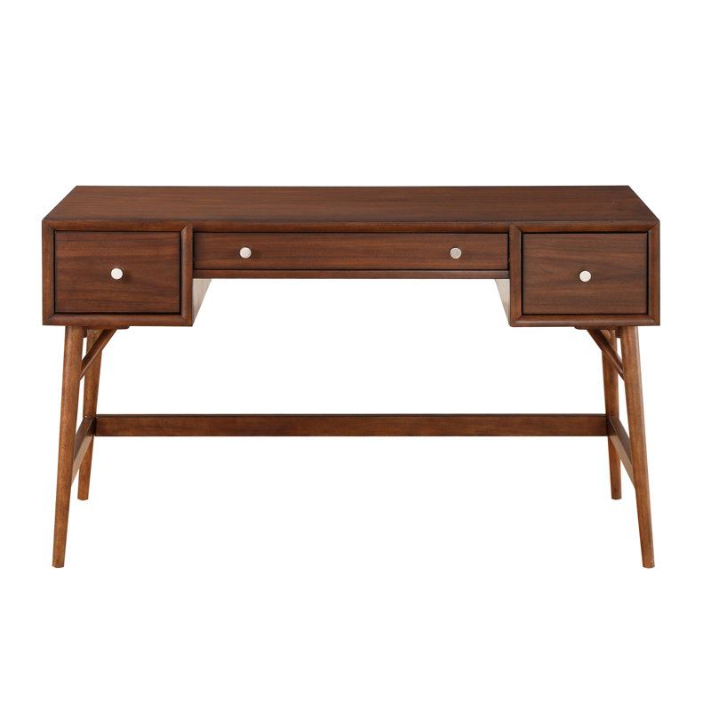 Bureau moderne en brun avec placage en noyer et tiroir
