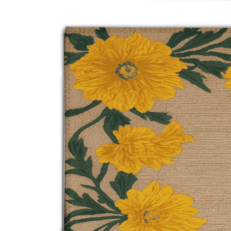 Tapis beige d'intérieur et d'extérieur Botanical, Rectangulaire 2 pi x 3 pi