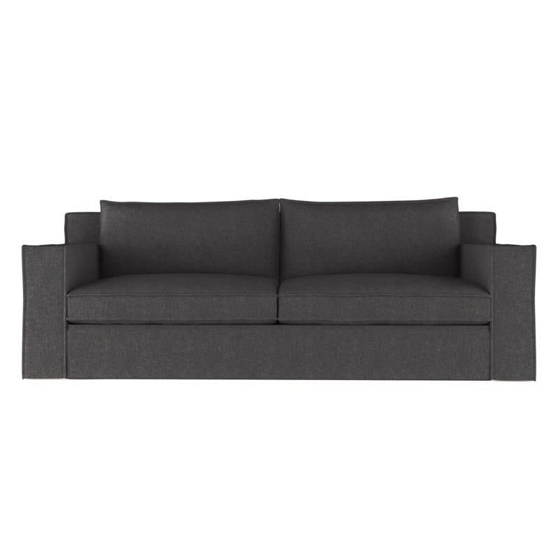 Causeuse Mulberry, Velours moelleux graphite, H 33 po x l 72 po x p 40 po, Patiné