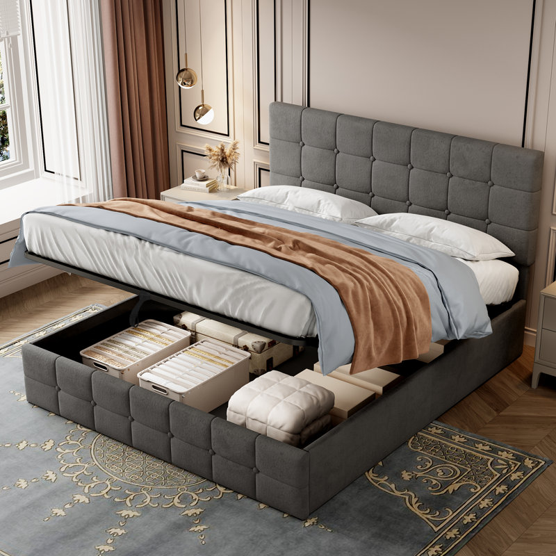 Ottoman Storage Bed, Grey