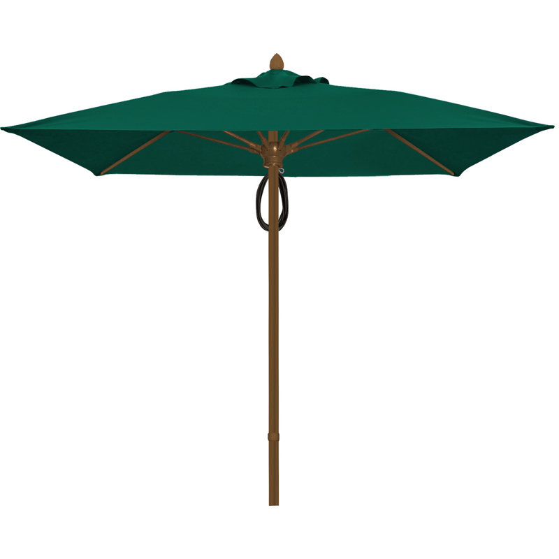 Parasol de marché carré 7,5 pi Prestige, Bronze champagne, Velours vert forêt