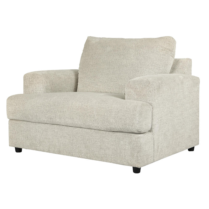 Salima Upholstered Chair And A Half, Light Gray 100% Polyester