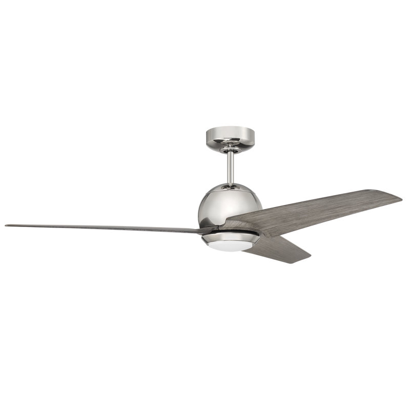 52'' Ceiling Fan with LED Lights, Polished Nickel