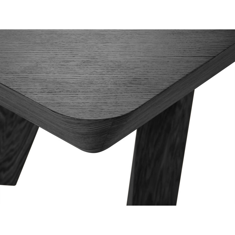 Akaja Extendable Oak Solid Wood Top Dining Table, Black Oak Veneer/Black Oak, Black Oak