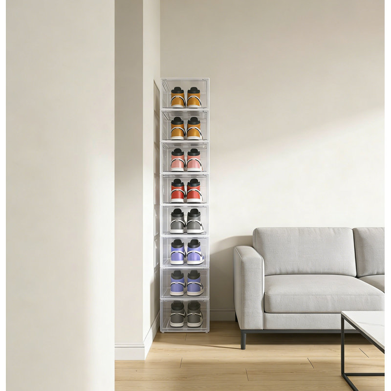 Armorstack Premium Clear Shoe Box - 6-Pack, Heavy-Duty & Stackable For Size 13 Shoes