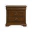 Table de chevet 3 tiroirs brun cerise avec ports USB