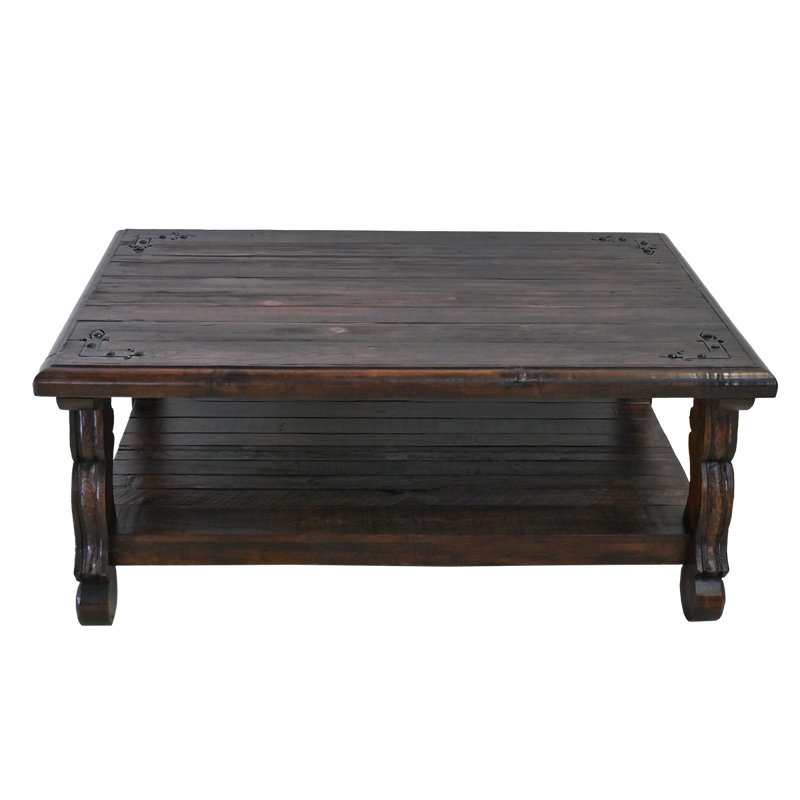Solid Wood & Carved Leg Coffee Table