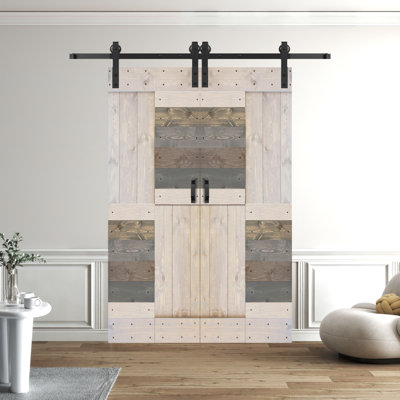 Porte pliante en bois massif en forme de S avec quincaillerie nécessaire
