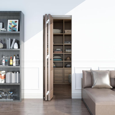 36“ Bifold Door Hardware, Folding Door Hardware Sliding Barn Door Hardwares For 2 Doors (18" Each)