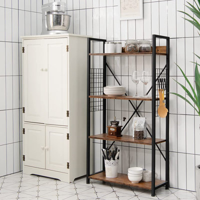 119.5 cm H x 64 cm W Iron Etagere Bookcase