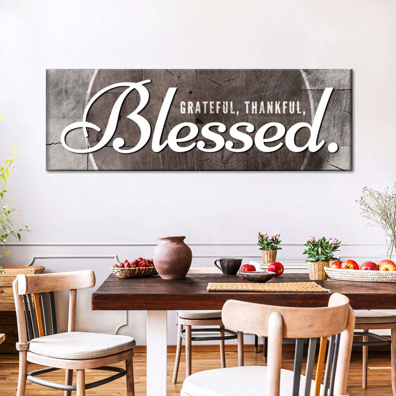 «Blessed Grateful», reproduction sur toile, H 8 po x l 24 po x P 1 po