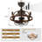 20.47" Black Caged Ceiling Fan With Light Kit And Remote Control