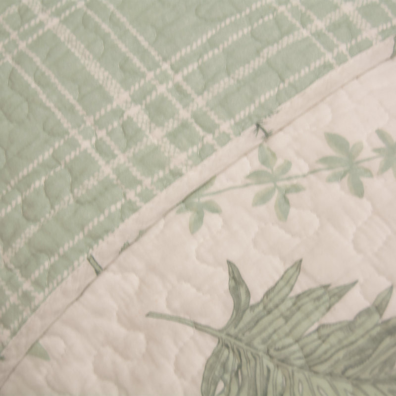 Mansi Botanical Cotton Quilt Set, Queen Quilt + 2 Standard Sham