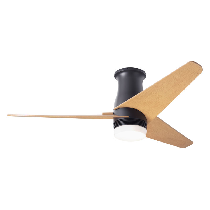 Velo 48'' Ceiling Fan with LED Lights, Dark Bronze, Wall/Remote Combo Controls, Maple