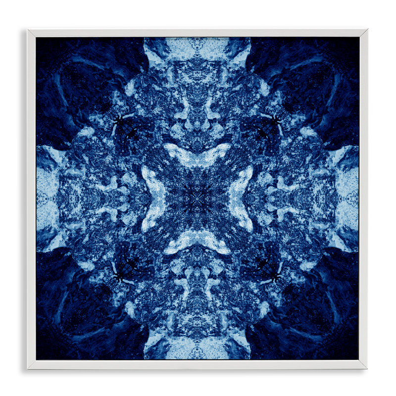 «Giclee Art» par El Perkin, Giclée encadrée blanc bord de mer, H 12 po x l 12 po
