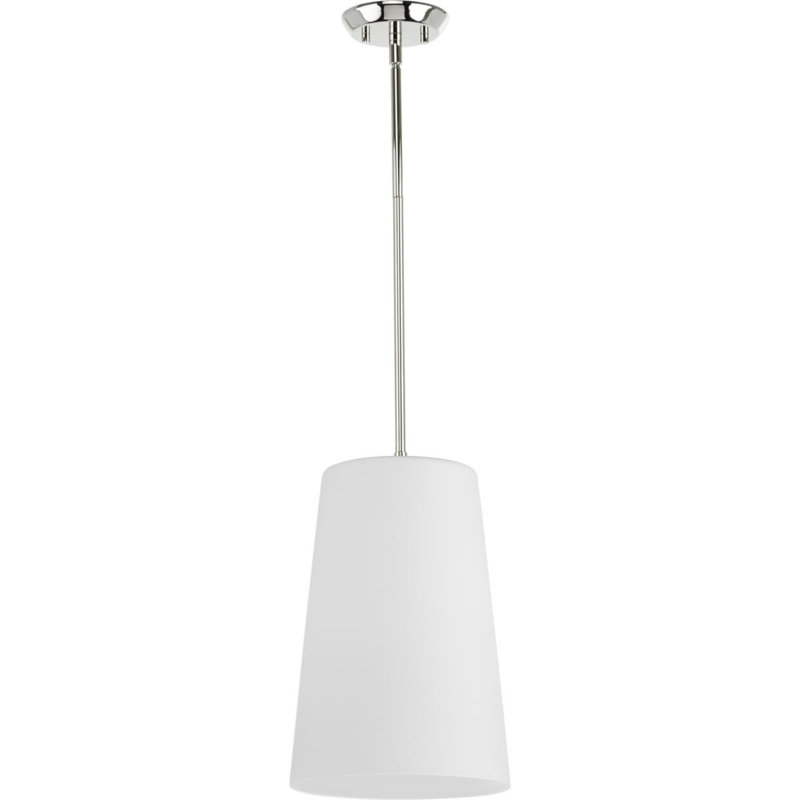Luminaire suspendu cylindrique à 1 lumière Rozenn, Nickel poli, H 18,87 po x l 10,5 po x P 10,5 po