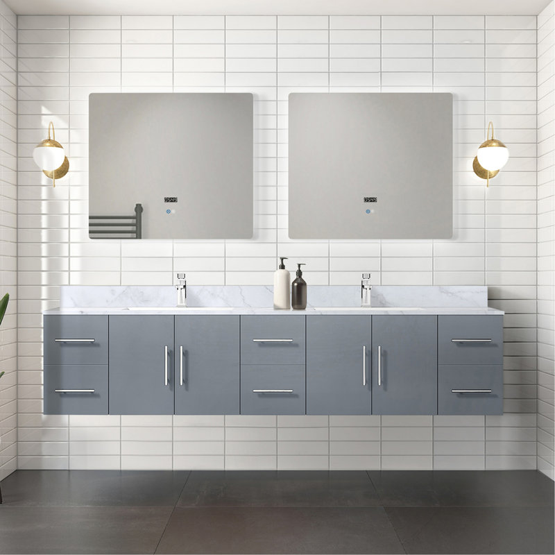 Meuble-lavabo double (armoire seulement), Gris foncé