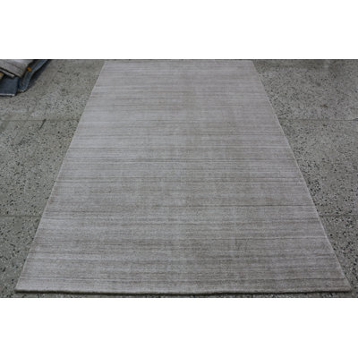 Tapis tissé à la main | Tapis en laine et bambou en soie moderne | Tapis doré clair 9 mm