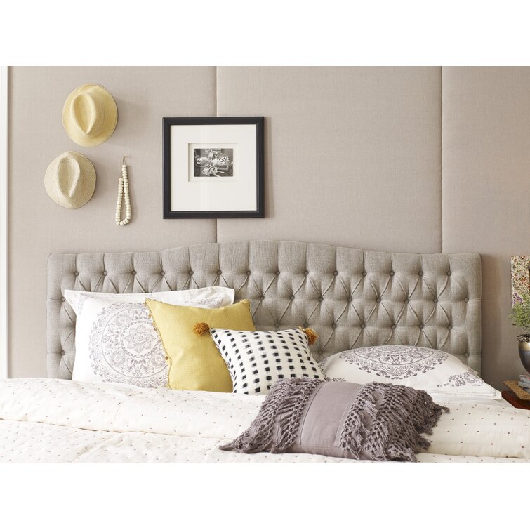 Elle Button Upholstered Tufting Padded Celeste | Headboard with & Contemporary Wayfair Tufted Reviews Decor