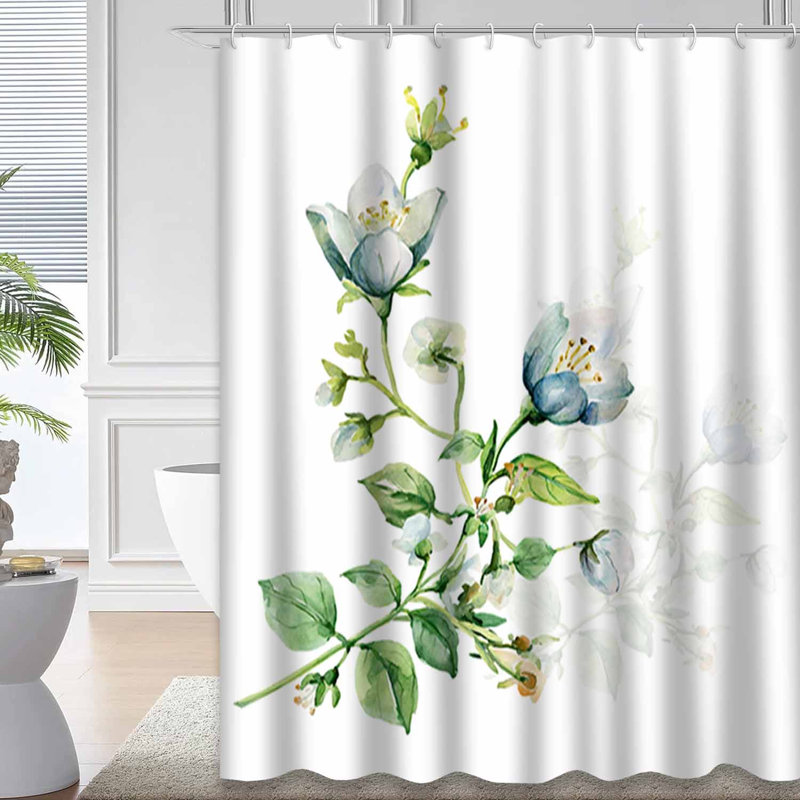 Œuvre d'art abstraite blanche avec motif floral botanique et coloré avec 12 crochets, L 72 po x l 84 po