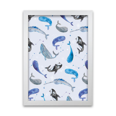 Whales Repeat Patterm 1 Piece Wall Art
