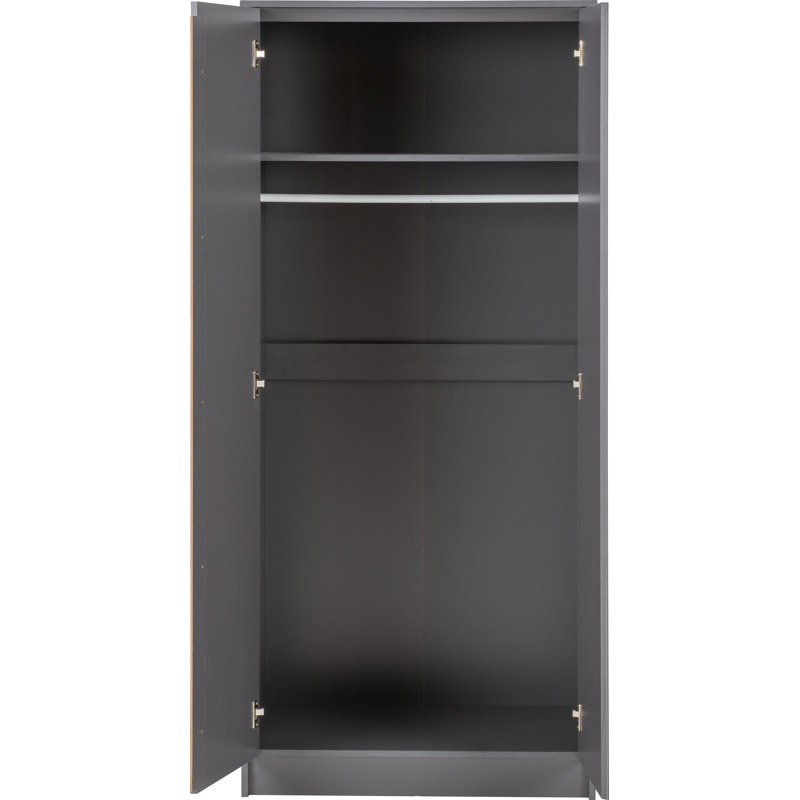 Braunstein 2 Door Wardrobe, Grey