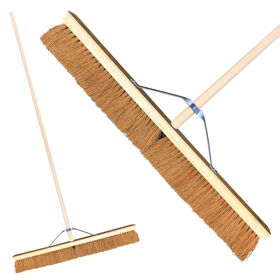 Newman And Cole 36" Soft Indoor Broom Head With Handle Warehouse Brush Heavy Duty - Image 3
