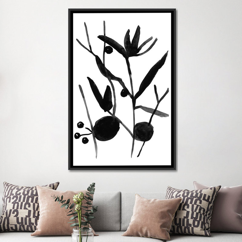 «Graze II», reproduction sur toile, H 26 po x l 18 po x P 1,5 po, Toile avec cadre noir, Pas de tapis